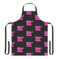 Baby pink apron with Barbie-inspired font, featuring the names of iconic millennial celebrities Britney Spears, Paris Hilton, and Lindsay Lohan.