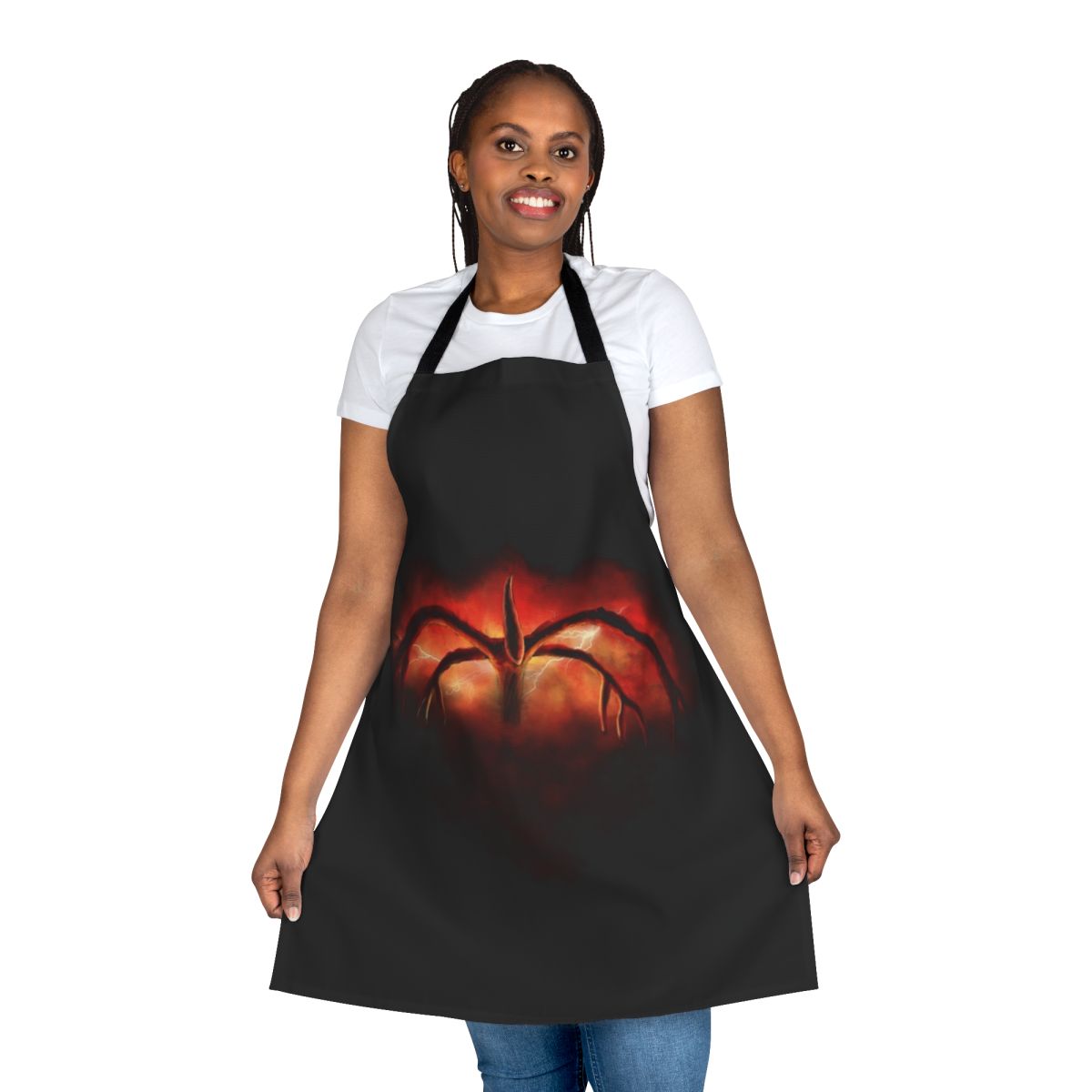 Mind Flayer Stranger Things themed apron with Upside Down and Demogorgon graphics