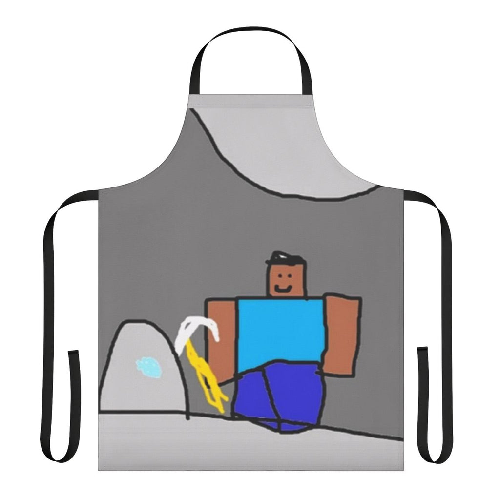 Minecraft-themed diamond apron with fan art design