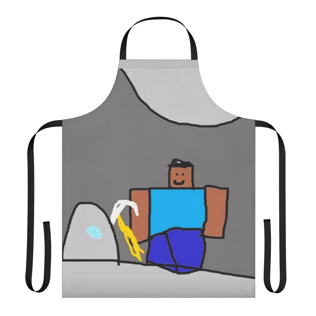 Minecraft-themed diamond apron with fan art design