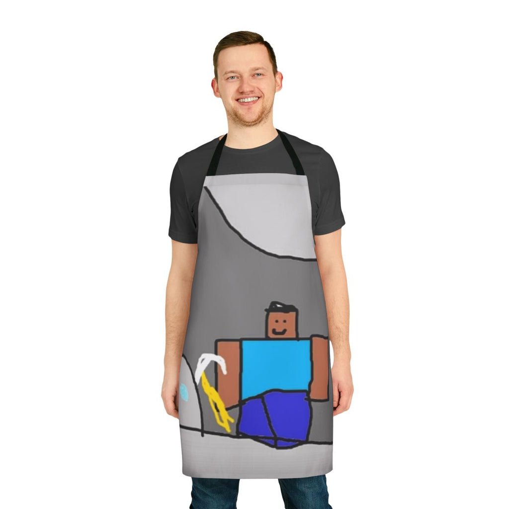 Minecraft-themed diamond apron with fan art design