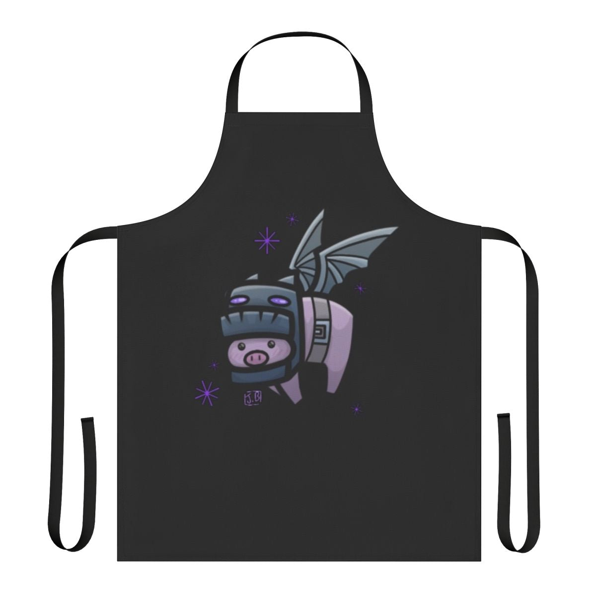 Illustration of Ruben the Pig from Minecraft Story Mode on a cooking apron