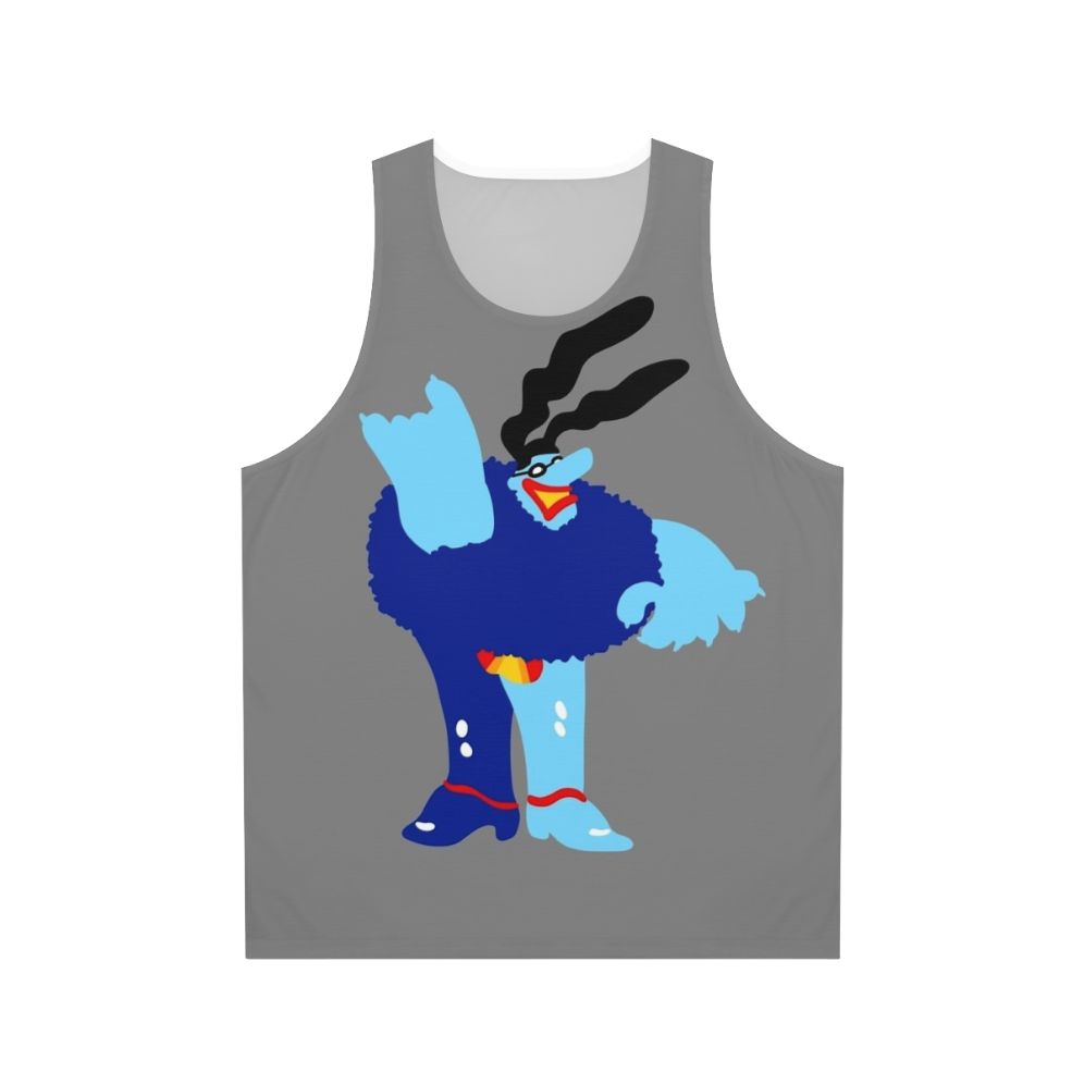 Minimal blue meanie beatles-inspired unisex tank top