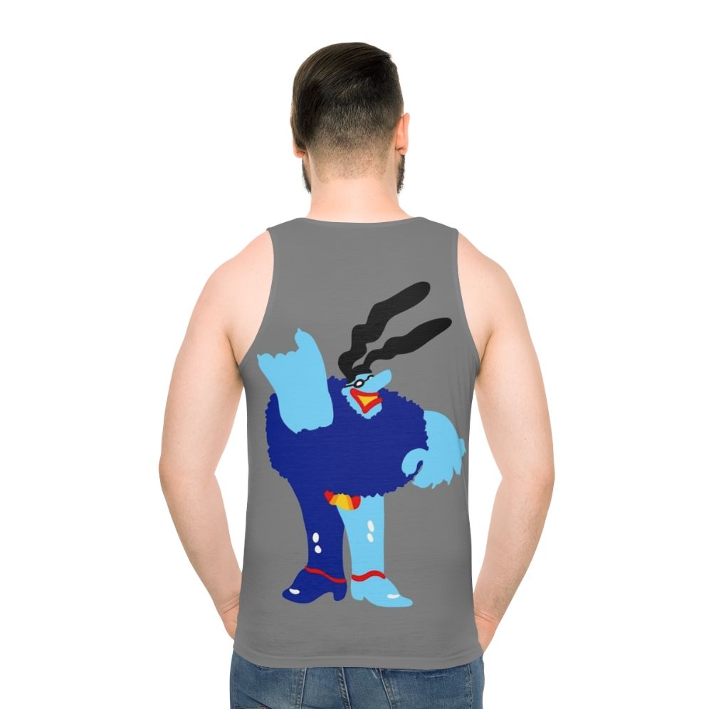Minimal blue meanie beatles-inspired unisex tank top