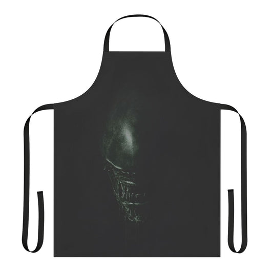 A minimalist apron featuring an alien-inspired design, perfect for movie fans and sci-fi enthusiasts.