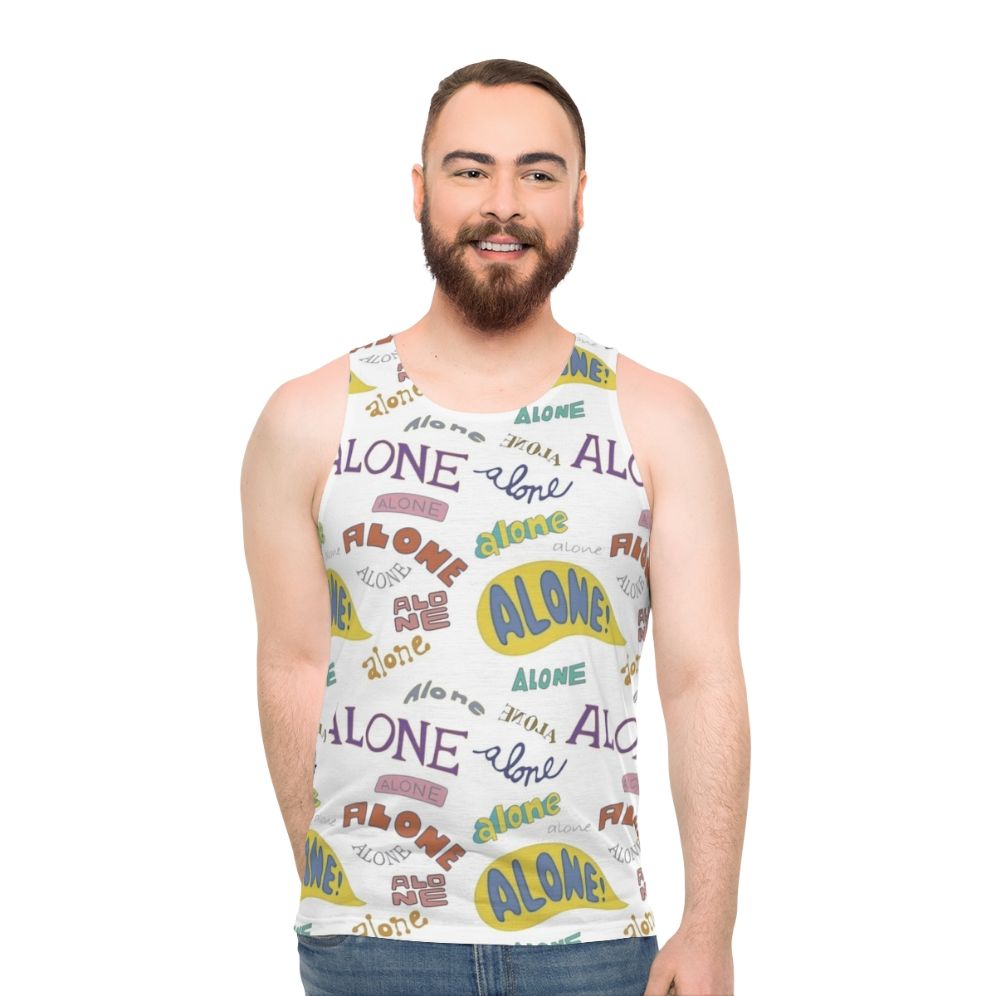 Minimalist "Alone" Unisex Tank Top with Spongebob Meme Graphic