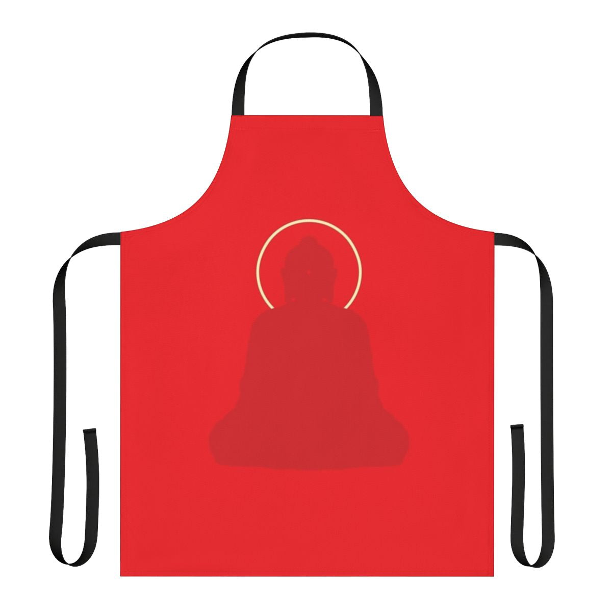 Minimalist apron featuring a simple, elegant print of the Amitabha Buddha