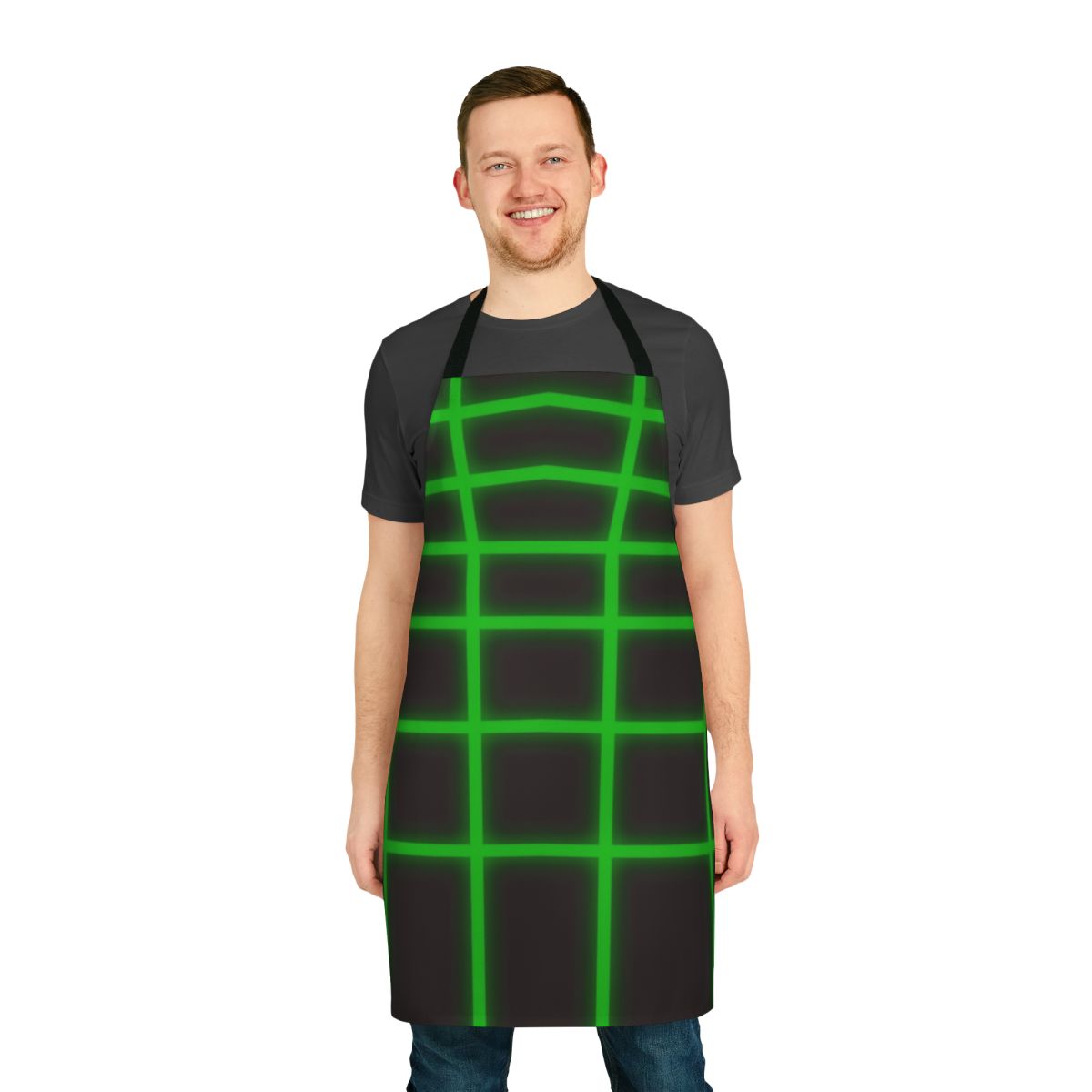 Minimalist apron with a sleek, industrial-inspired design for music enthusiasts