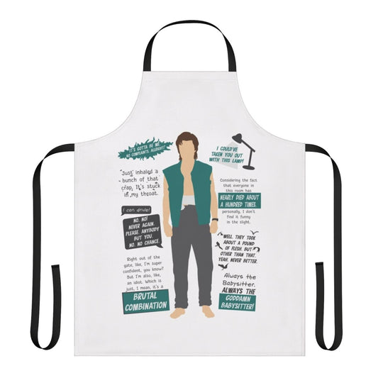 Minimalist apron featuring quotes from Steve Harrington in Stranger Things Season 4