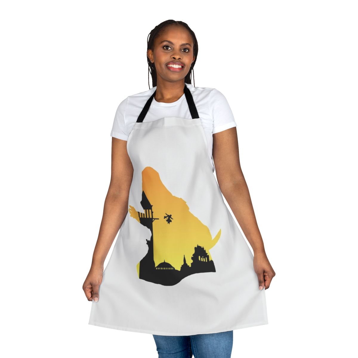 Minimalist kitchen apron featuring the iconic Assassin's Creed leap of faith design