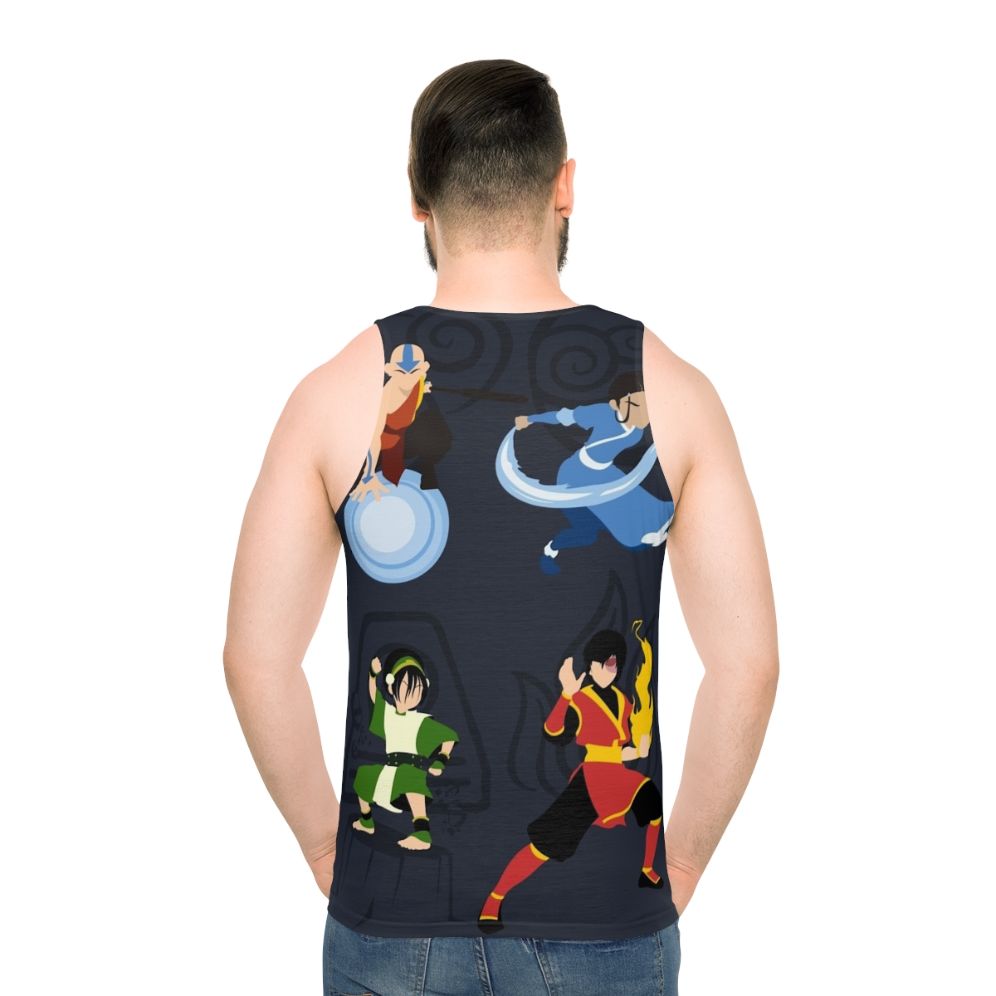 Minimalist bending unisex tank top with avatar the last airbender negative space design