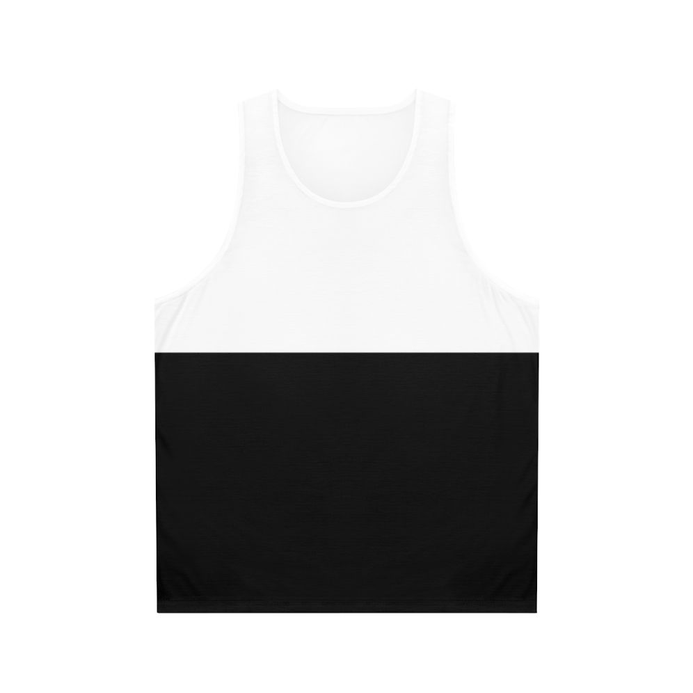Minimalist black and white unisex tank top