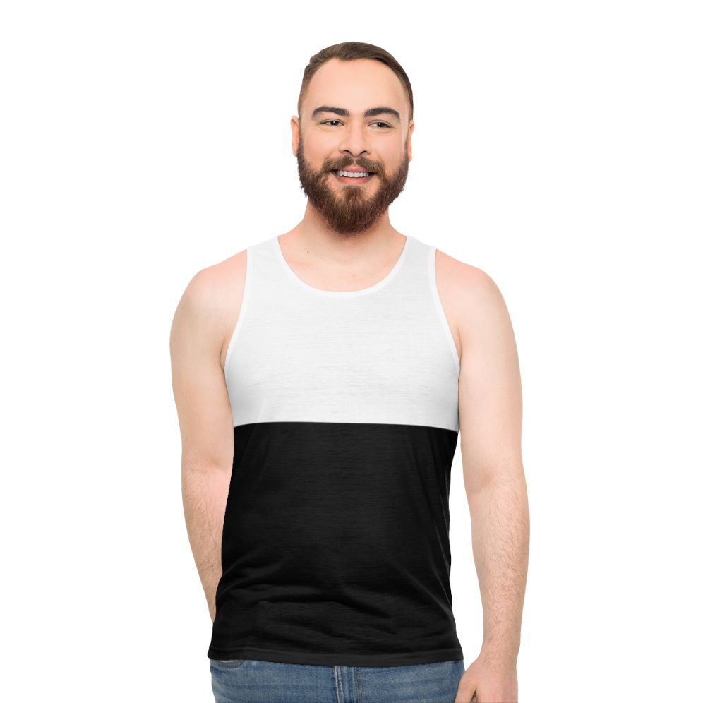 Minimalist black and white unisex tank top