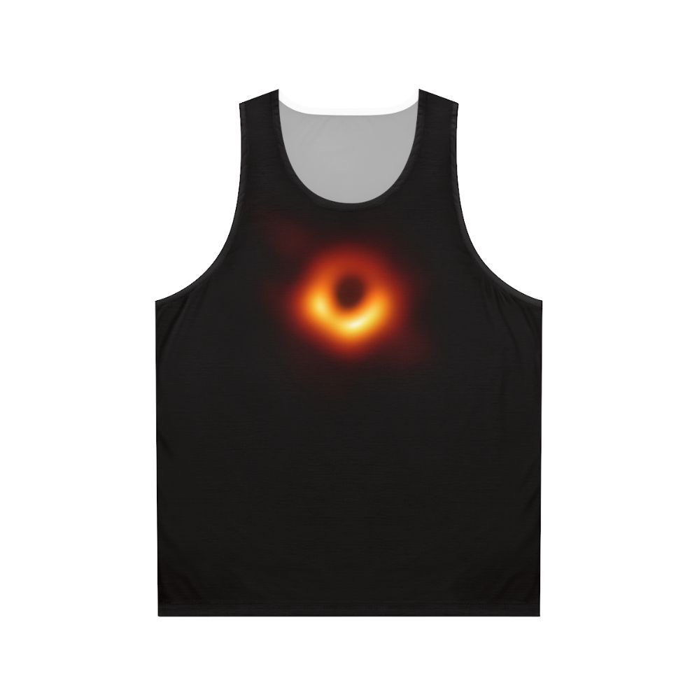 Minimalist black hole unisex tank top