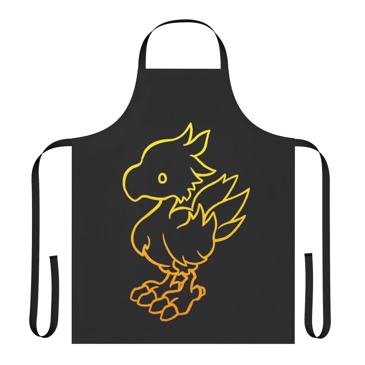 Minimalist design apron featuring a Chocobo character from the Final Fantasy video game series.