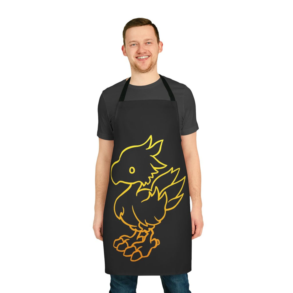 Minimalist design apron featuring a Chocobo character from the Final Fantasy video game series.