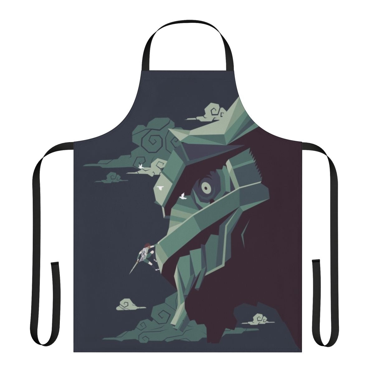 Minimalist apron design featuring the Colossus Titan from the video game Shadow of the Colossus