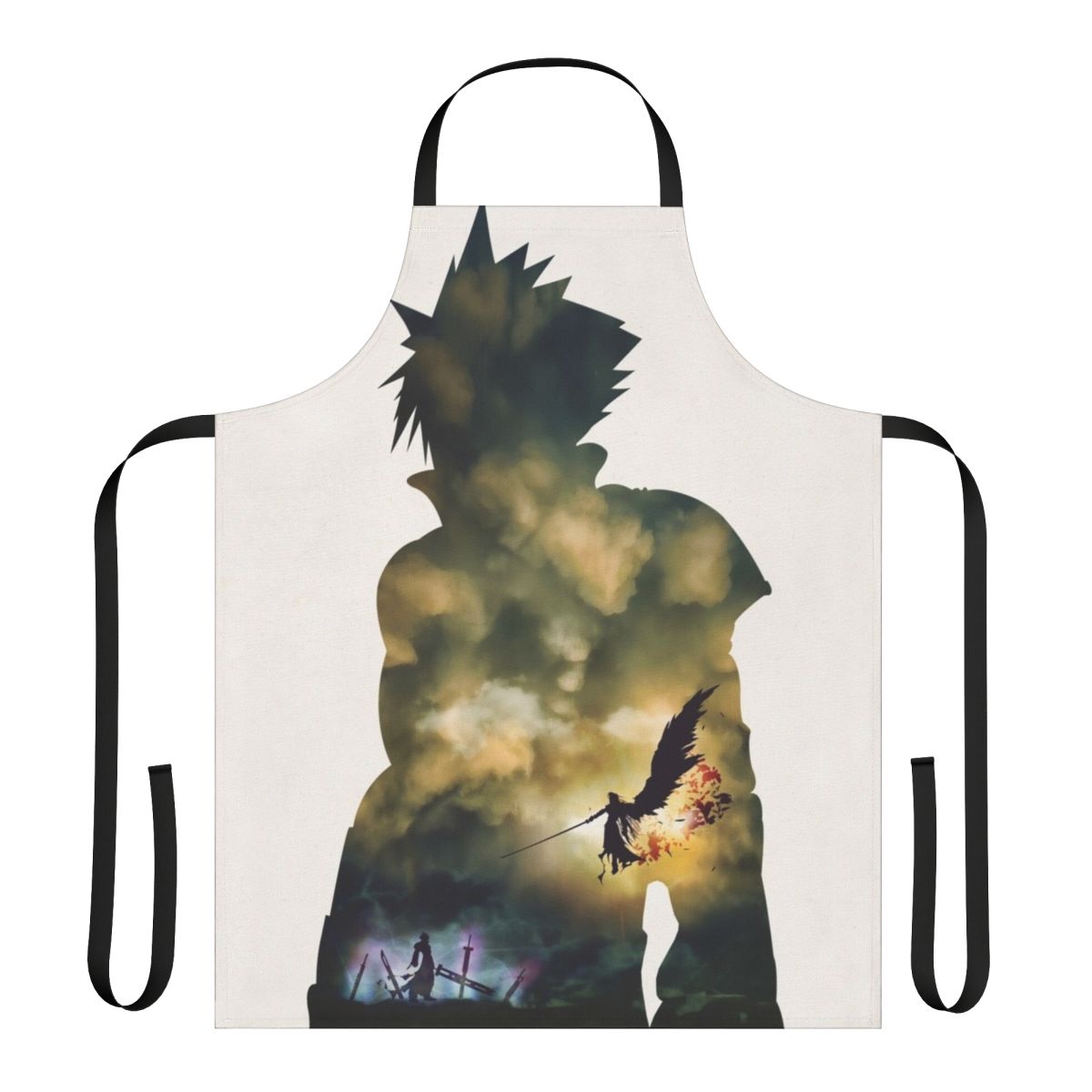 Minimalist apron featuring a simple, vector-based design inspired by the video game Final Fantasy VII