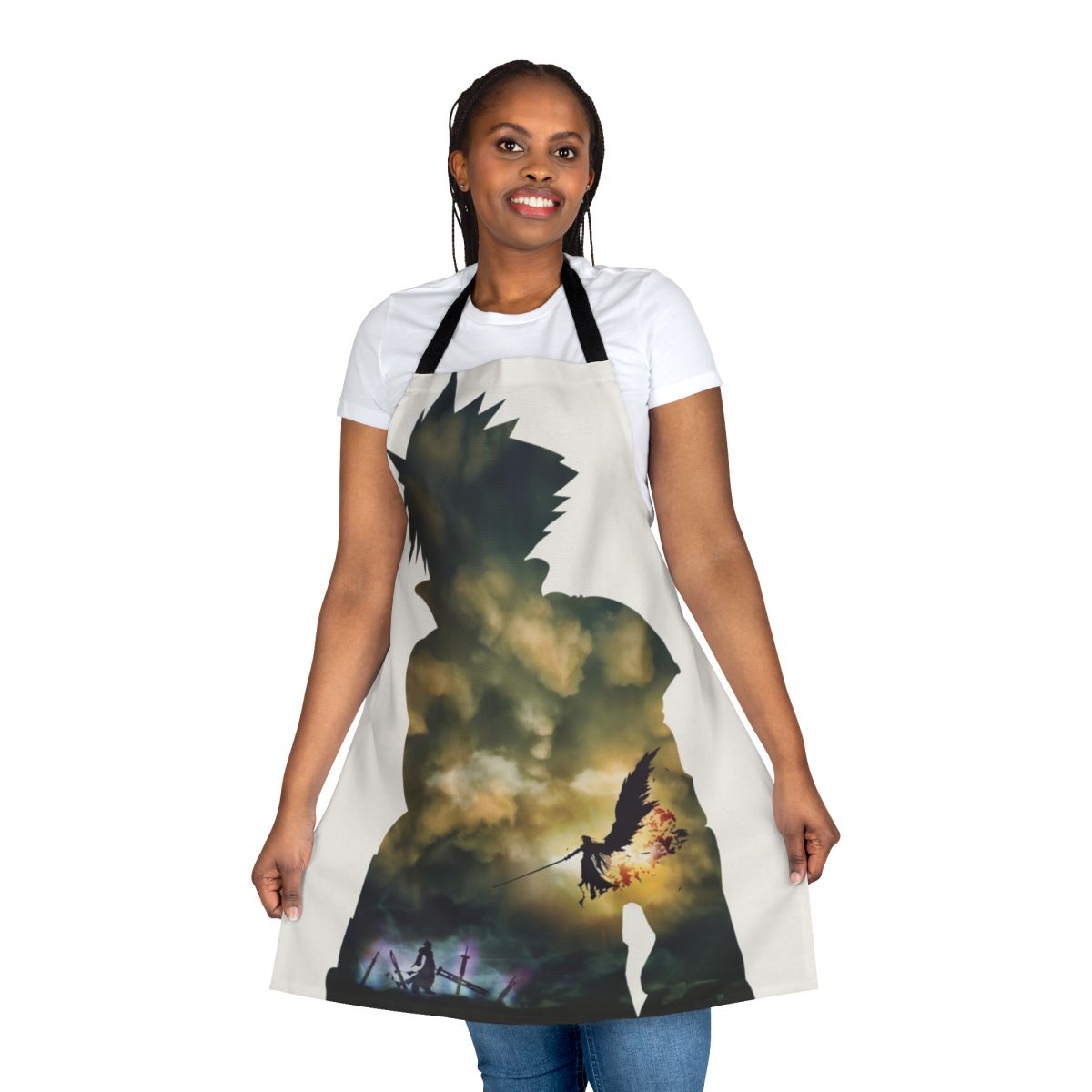 Minimalist apron featuring a simple, vector-based design inspired by the video game Final Fantasy VII