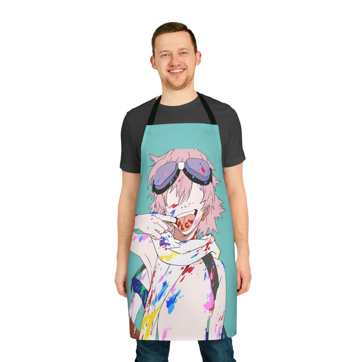 Minimalist FLCL Haruko Haruhara Anime Apron featuring the character from the popular anime series