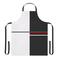 Minimalist and geometric apron design featuring abstract shapes and patterns