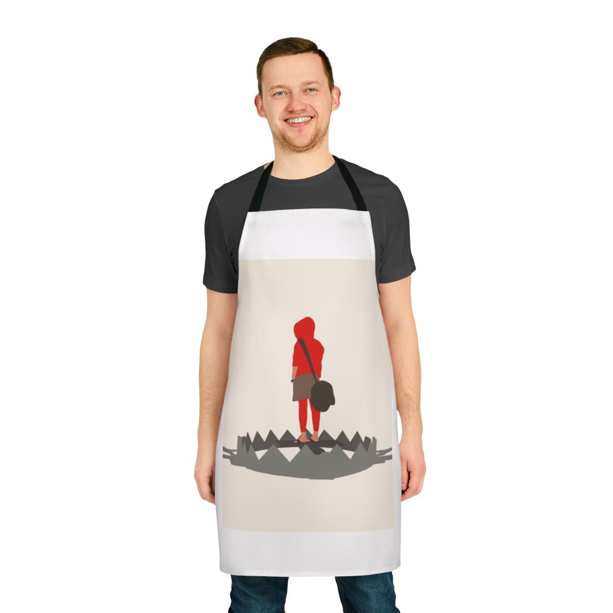 Minimalist hard candy-inspired apron with a bold, graphic design for pop culture and geeky home cooks.