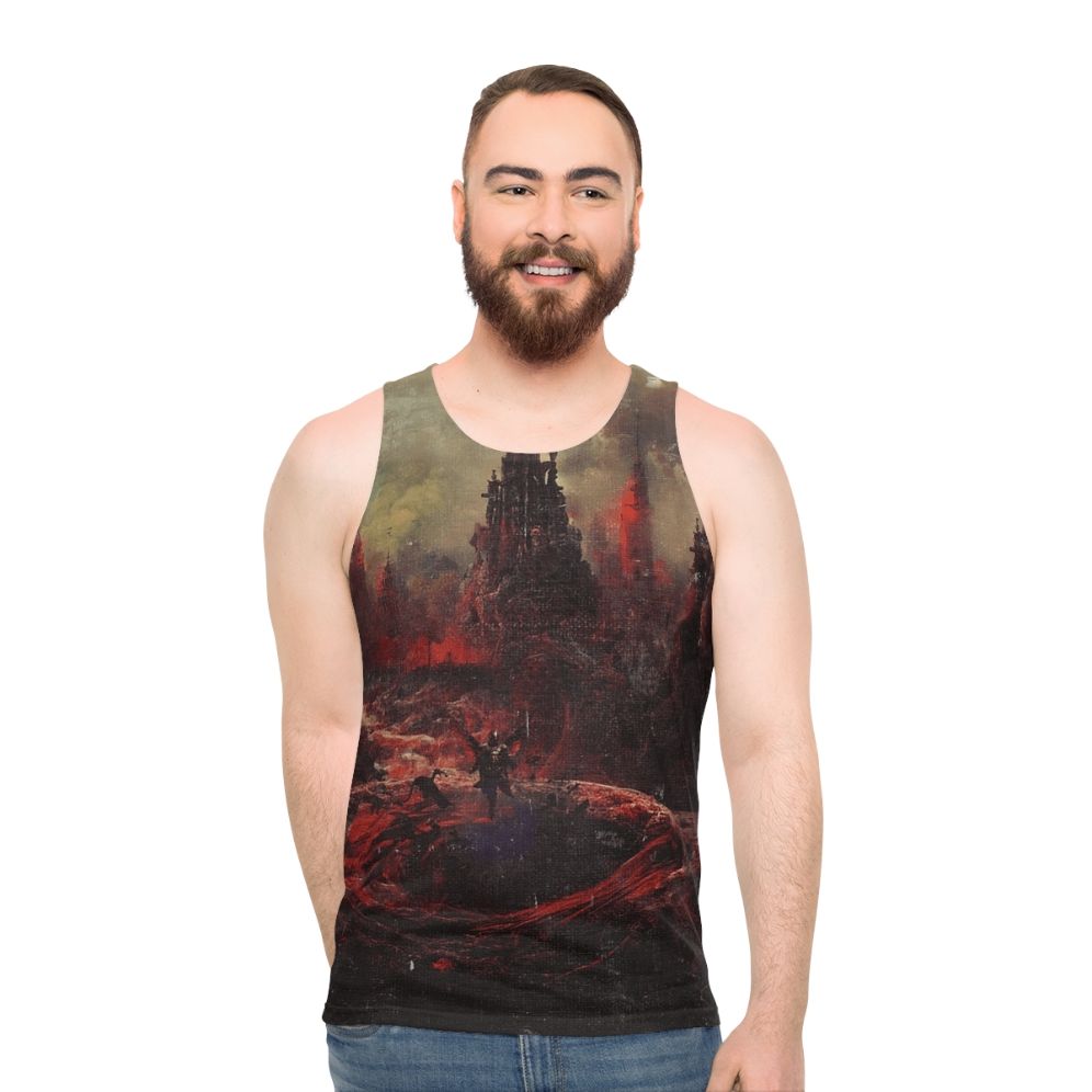 Minimalist heavy metal unisex tank top design