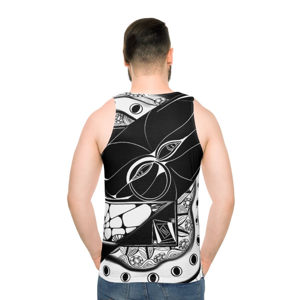 Unisex tank top with abstract musical note design