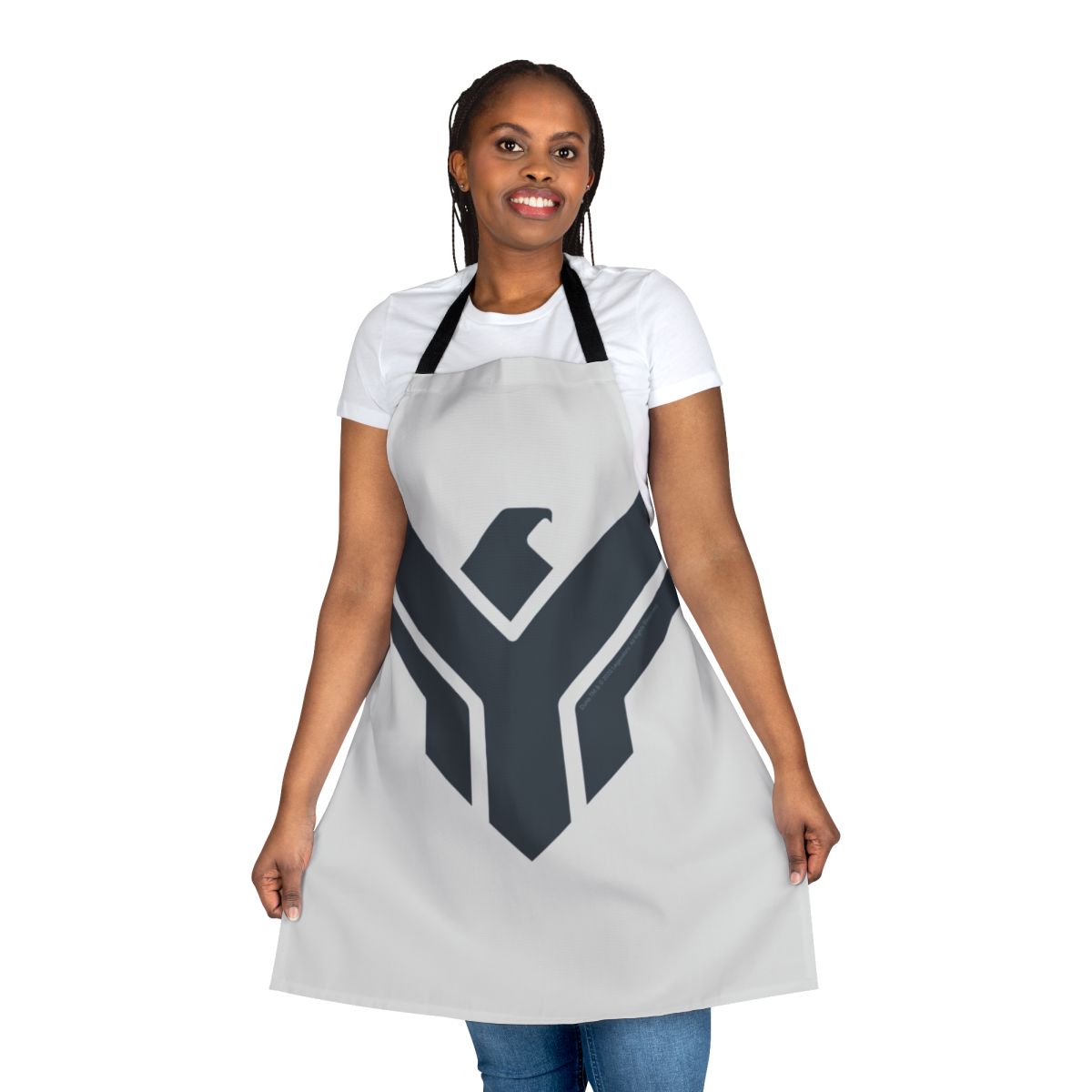 Light grey apron with the House Atreides hawk logo, a minimalist design inspired by the Dune sci-fi franchise.