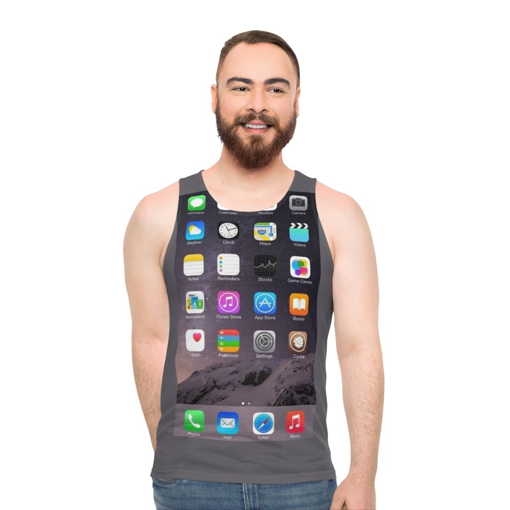 Minimalist Iphone Homescreen Unisex Tank Top