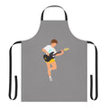 Minimalist apron design featuring John Deacon, the bass guitarist of the iconic band Queen