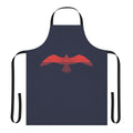 Minimalist line art illustration of a Larus Marinus seagull on a high-quality apron