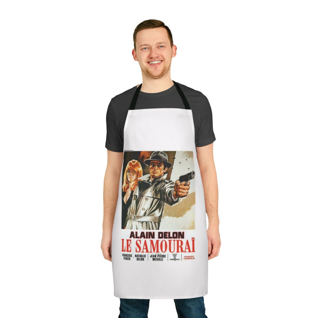 Stylish apron inspired by the iconic French film "Le Samourai" featuring Alain Delon