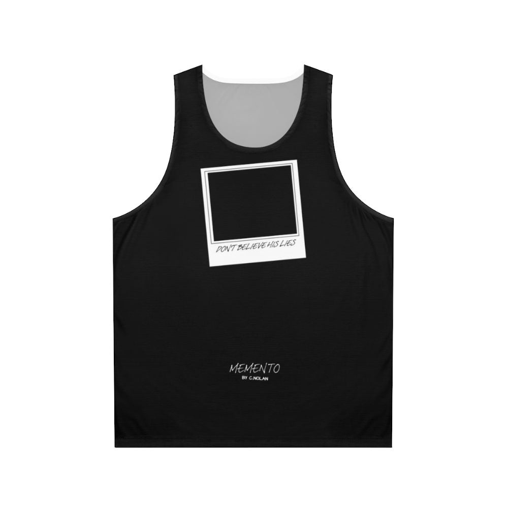 Minimalist Memento movie poster unisex tank top