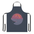 Stylish apron with a minimalist mountain landscape design in pastel colors