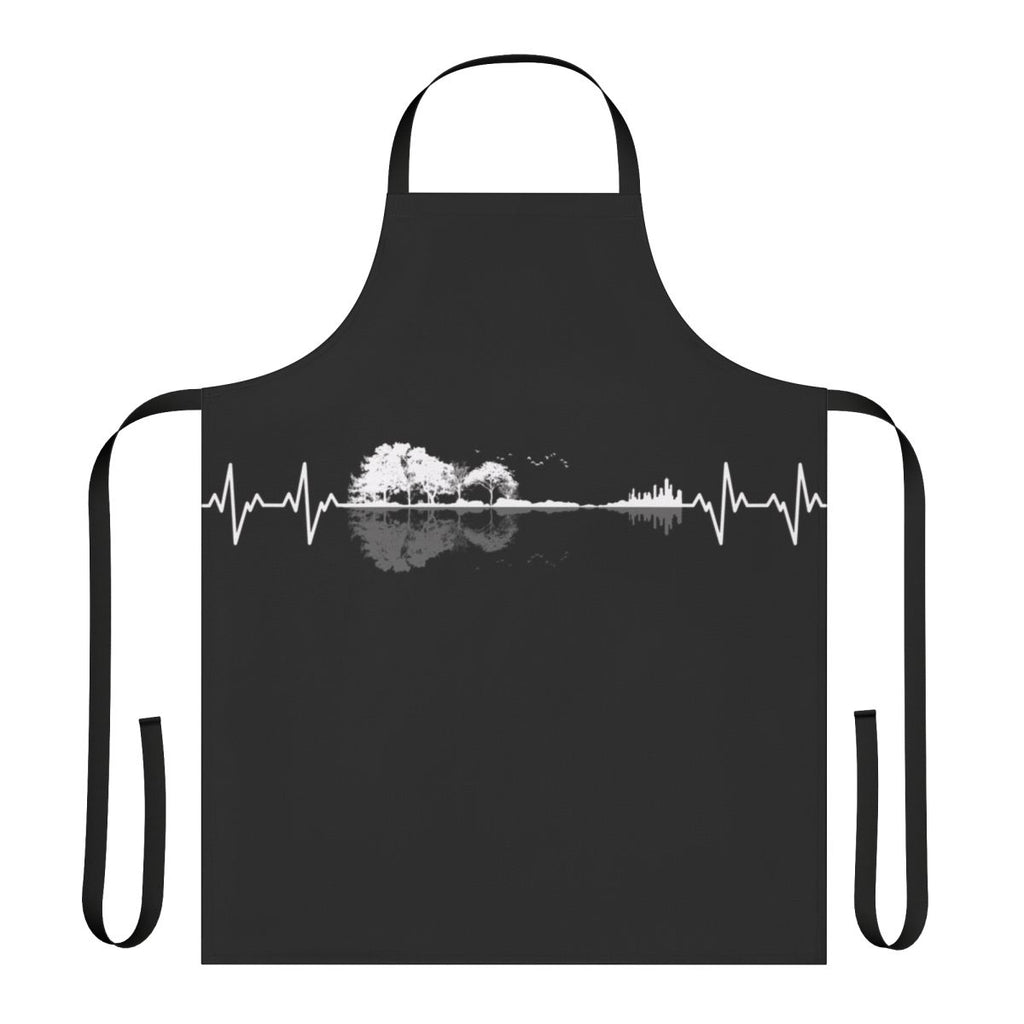 Minimalist apron with a heart beats for music nature landscape design