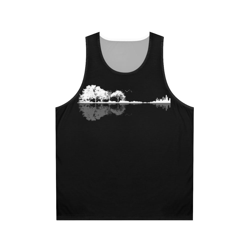 Minimalist nature guitar silhouette tank top