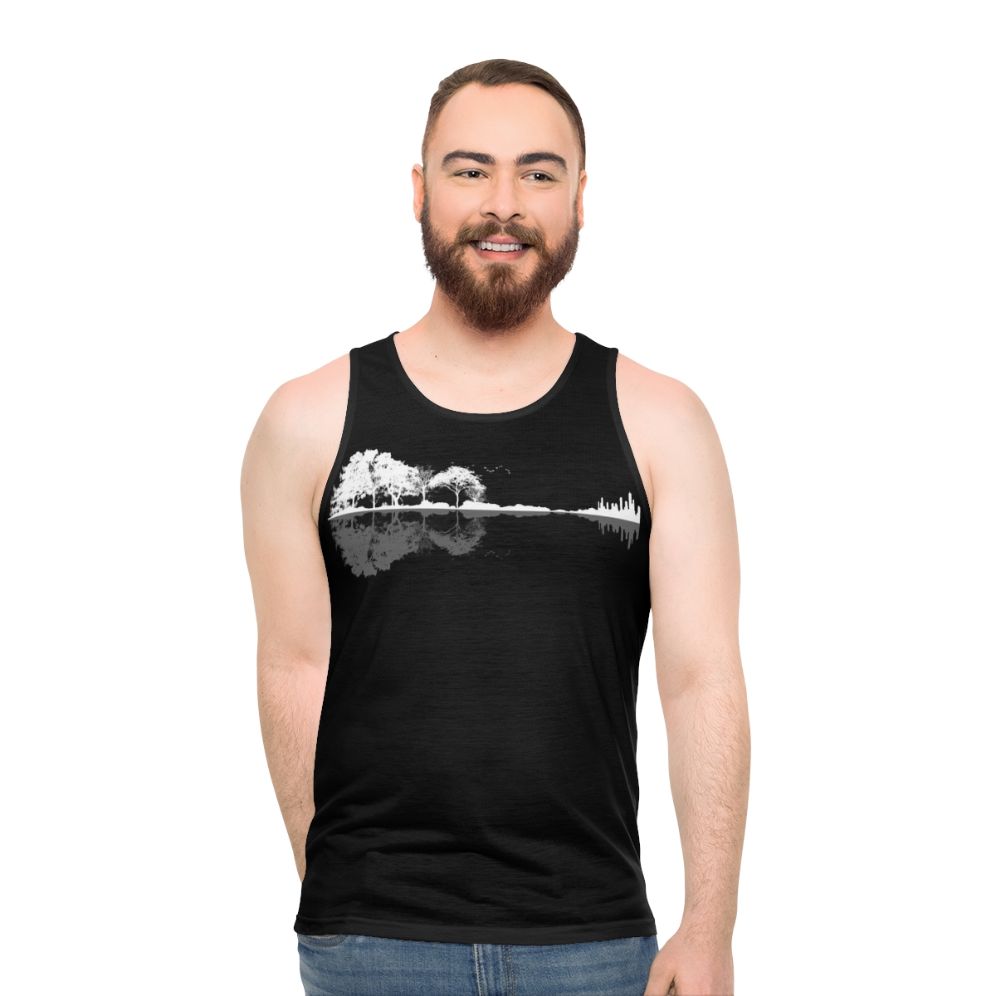 Minimalist nature guitar silhouette tank top