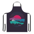 Minimalist nature-inspired apron with vintage-inspired graphics and geometric patterns