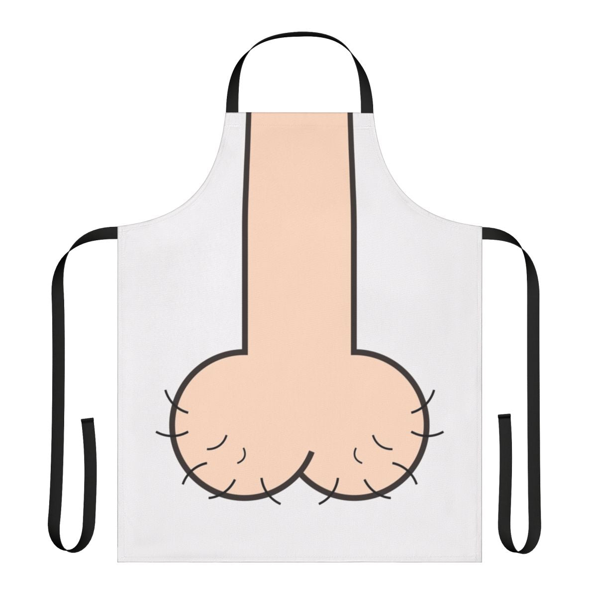 Minimalist black and white apron with the word "Head" printed on it