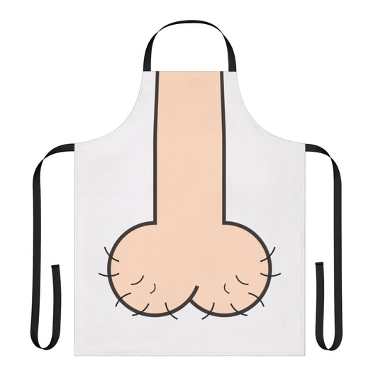 Minimalist black and white apron with the word "Head" printed on it