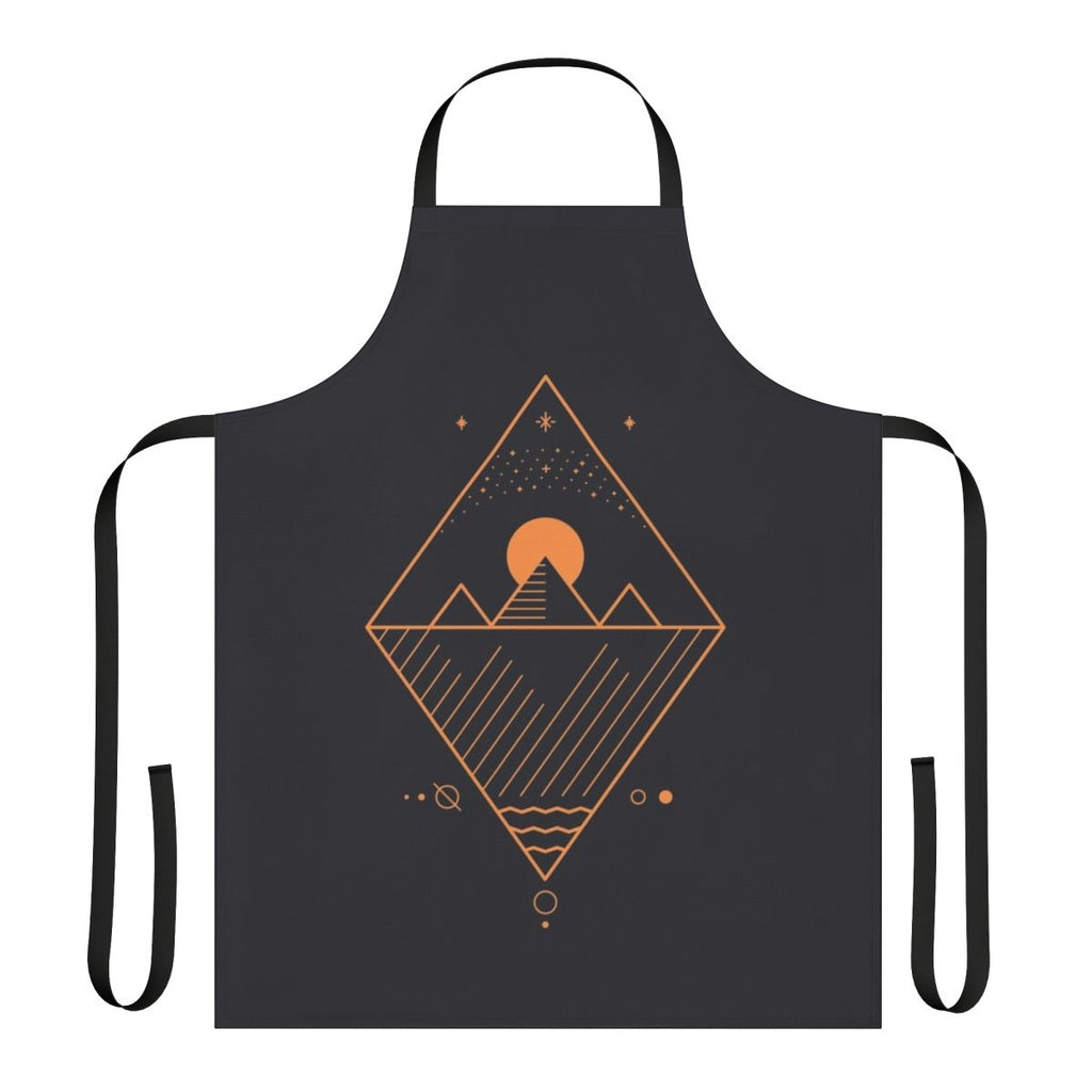 Minimalist Osiris-inspired apron with geometric sci-fi design