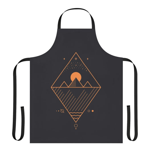 Minimalist Osiris-inspired apron with geometric sci-fi design
