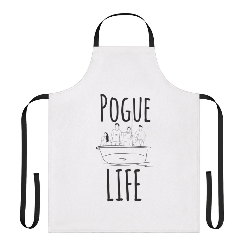 Minimal Outer Banks-themed apron featuring the "pogue life" design