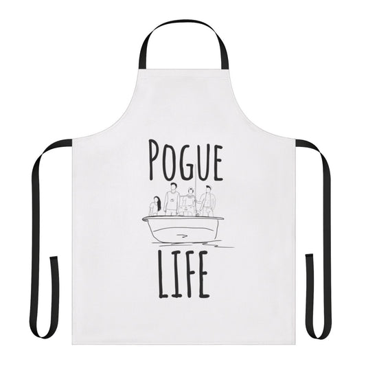 Minimal Outer Banks-themed apron featuring the "pogue life" design
