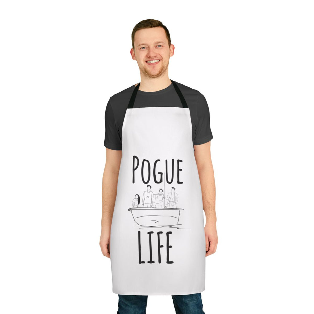 Minimal Outer Banks-themed apron featuring the "pogue life" design