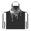 Monochrome apron with traditional Palestinian keffiye pattern
