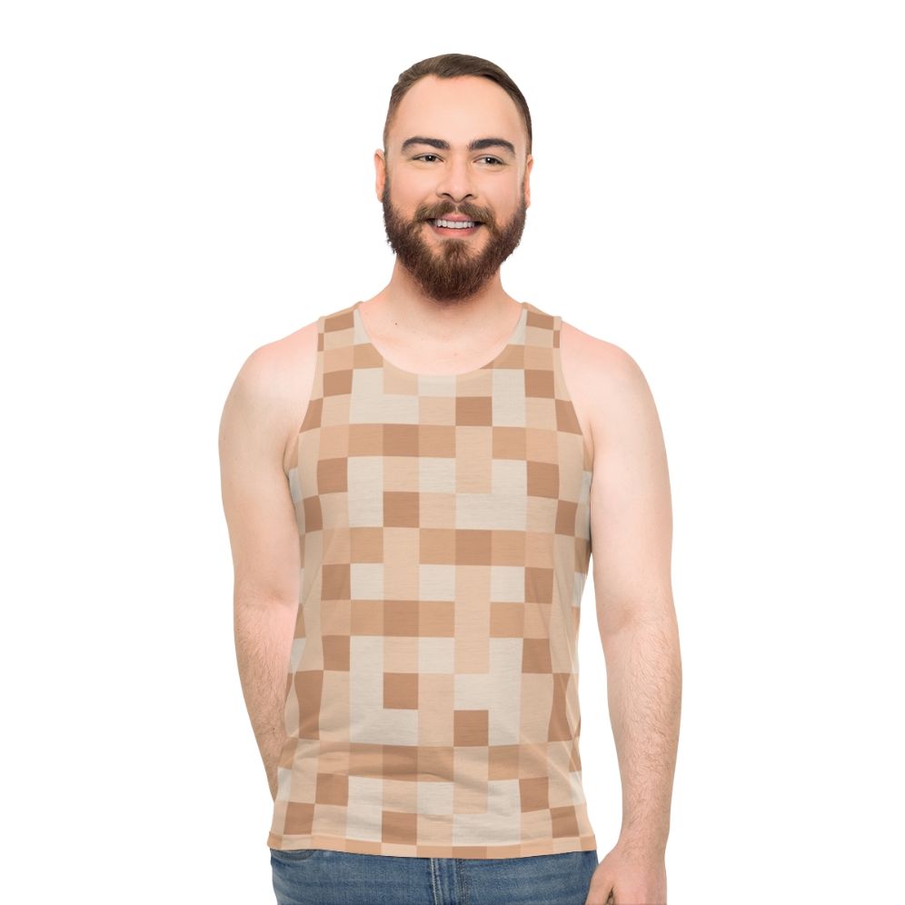 Minimalist pixelated censored unisex tank top