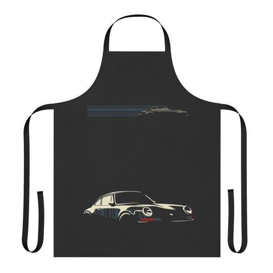 Minimalist black and white illustration of a Porsche 911 Carrera sports car