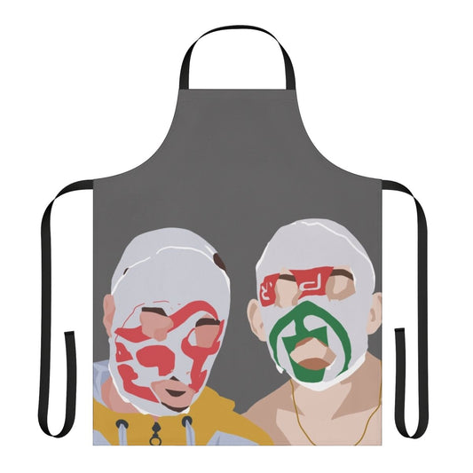 Minimalist apron with Rubberbandits-inspired design, representing Irish music and culture.
